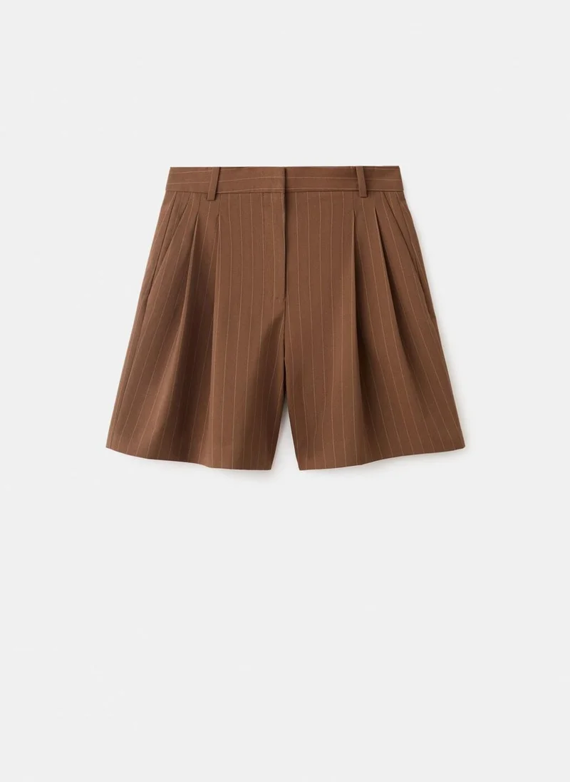 MANGO  Pinstripe straight Bermudas for Women | Best Price UAE